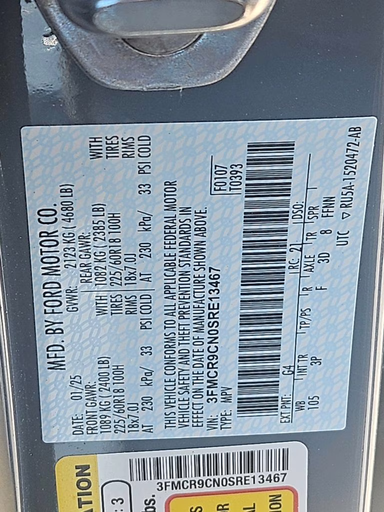 2025 Azure Gray Metallic Ford Bronco Sport Outer Banks 4X4 SUV