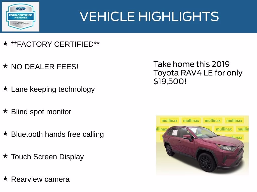 2019 Ruby Flare Pearl Toyota RAV4 LE AWD SUV