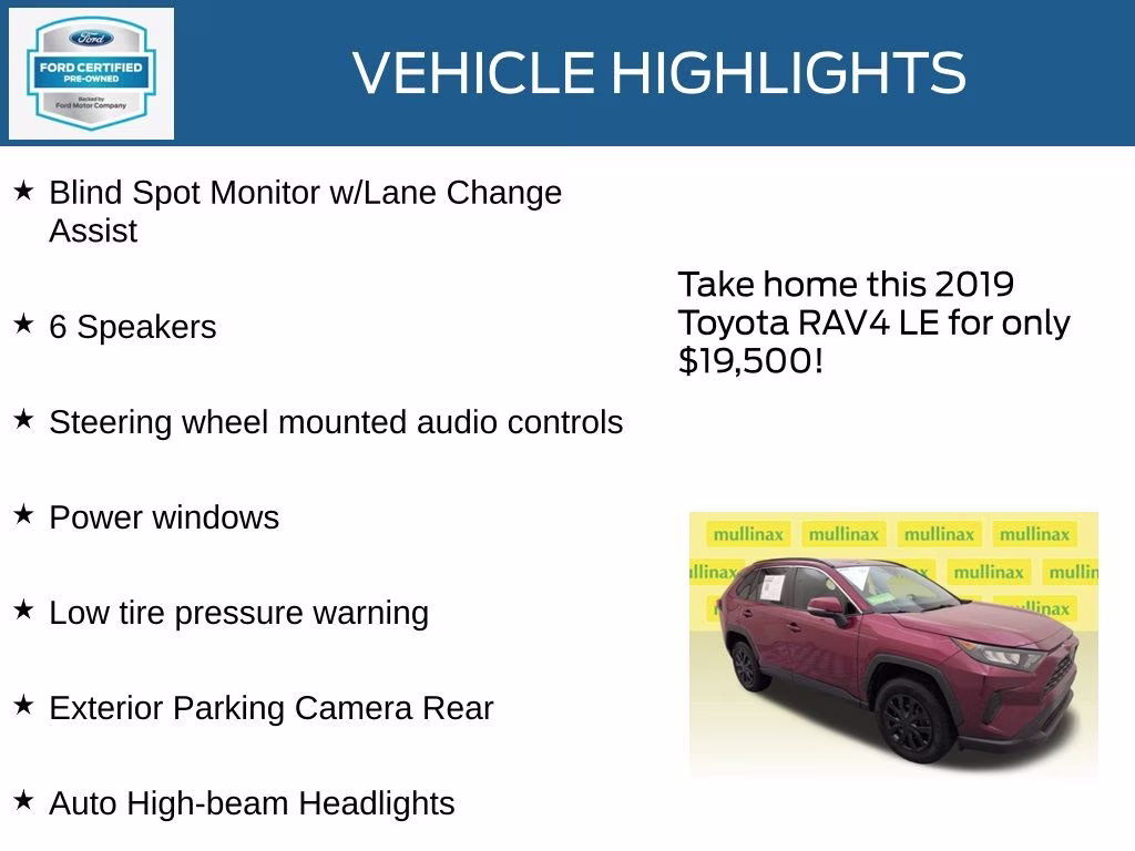 2019 Ruby Flare Pearl Toyota RAV4 LE AWD SUV