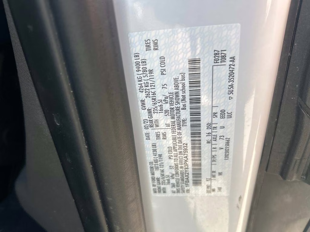 2023 Oxford White Ford Transit-350 XL RWD Crossover