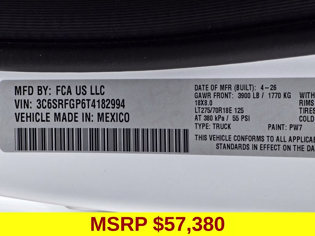 2026 Bright White Clearcoat Ram 1500 Warlock 4X4 Truck