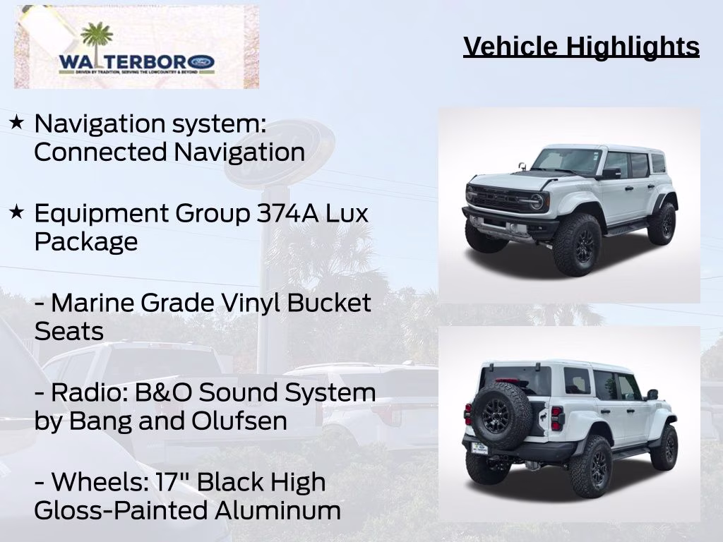 2026 Oxford White Ford Bronco Raptor 4X4 SUV