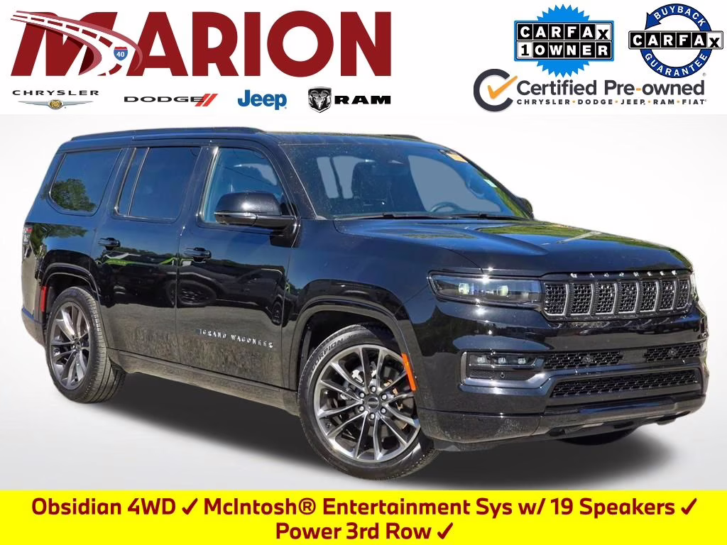 2024 Diamond Black Crystal Pearlcoat Jeep Grand Wagoneer Series II 4X4 SUV