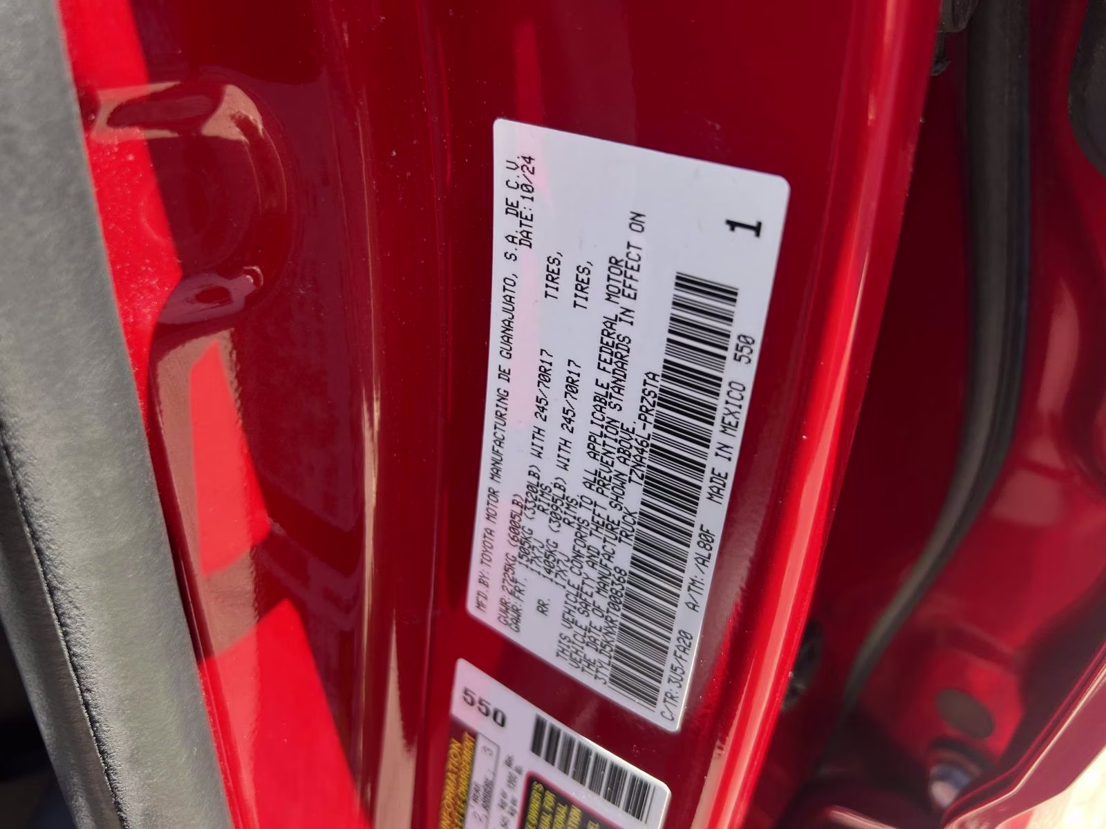 2024 Red Toyota Tacoma 4WD SR 4X4 Truck