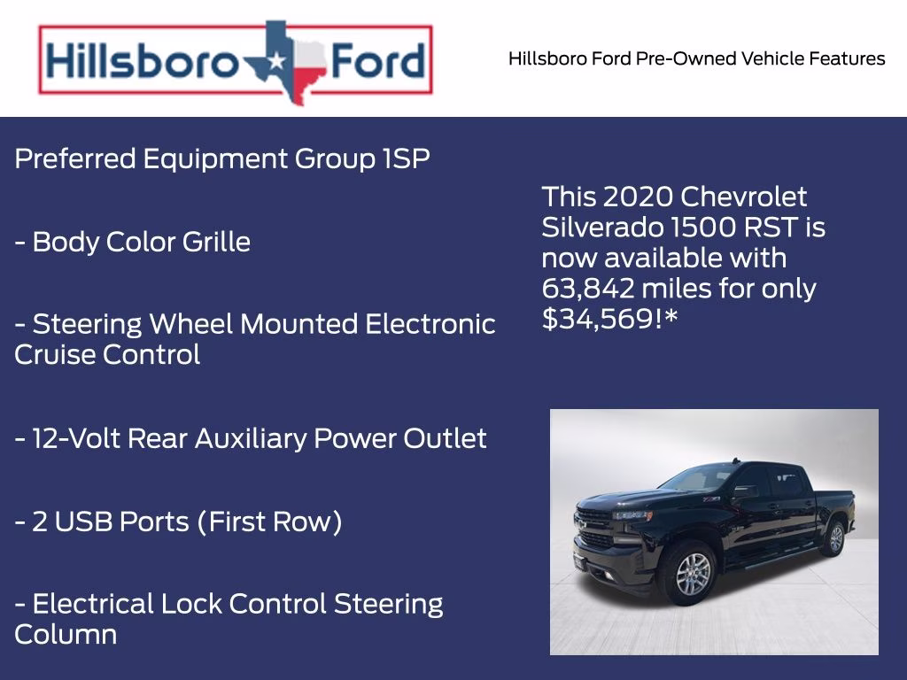 2020 Black Chevrolet Silverado 1500 RST 4X4 Truck