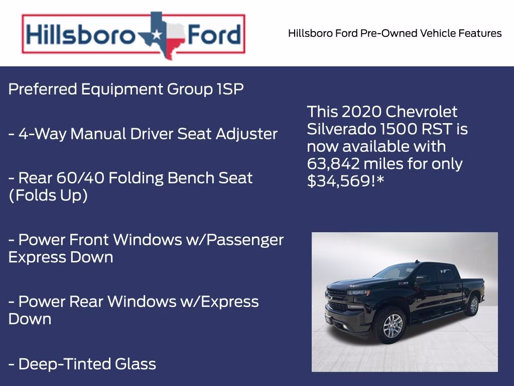 2020 Black Chevrolet Silverado 1500 RST 4X4 Truck