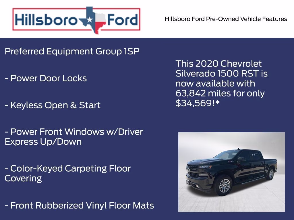 2020 Black Chevrolet Silverado 1500 RST 4X4 Truck
