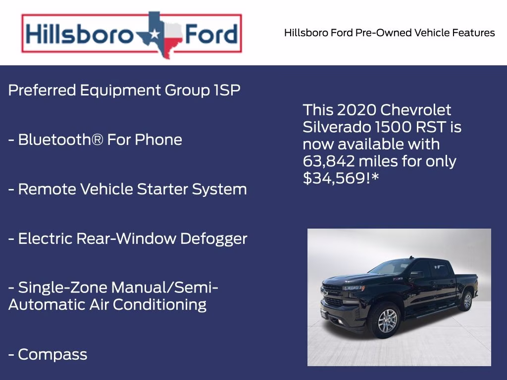 2020 Black Chevrolet Silverado 1500 RST 4X4 Truck