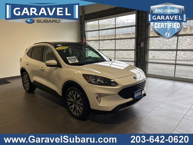 2021 White Metallic Ford Escape Titanium AWD SUV