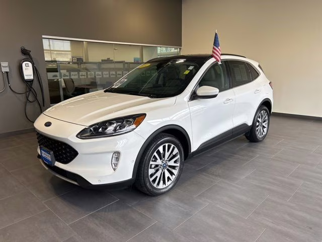 2021 White Metallic Ford Escape Titanium AWD SUV