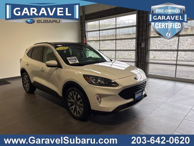 2021 White Metallic Ford Escape Titanium AWD SUV