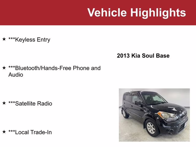 Used 2013 Kia Soul Base with VIN KNDJT2A51D7513515 for sale in Waite Park, Minnesota