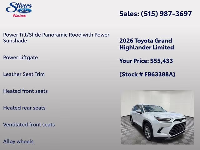 2026 Pearl Toyota Grand Highlander Limited AWD SUV