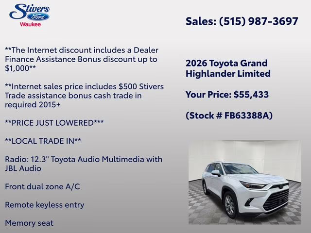 2026 Pearl Toyota Grand Highlander Limited AWD SUV