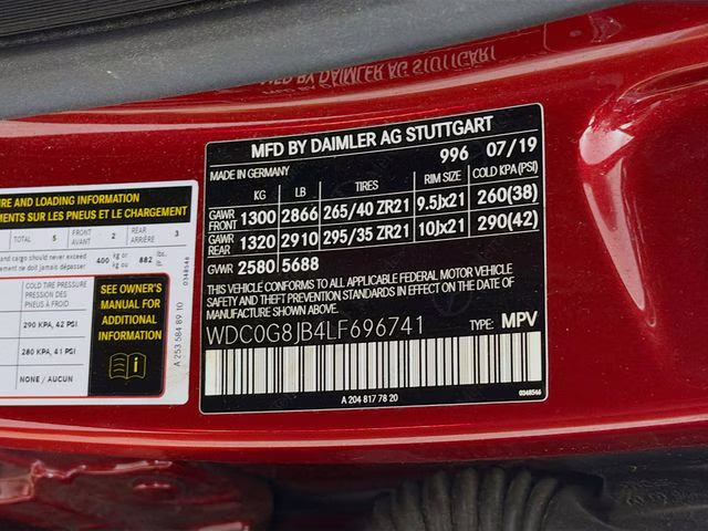 2020 Red Mercedes-Benz GLC GLC 63 AMG 4MATIC AWD SUV