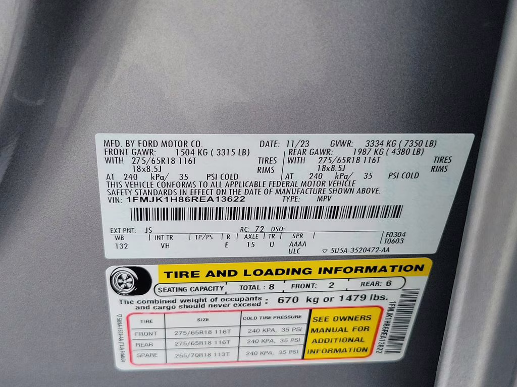 2024 Silver Metallic Ford Expedition Max XLT RWD SUV