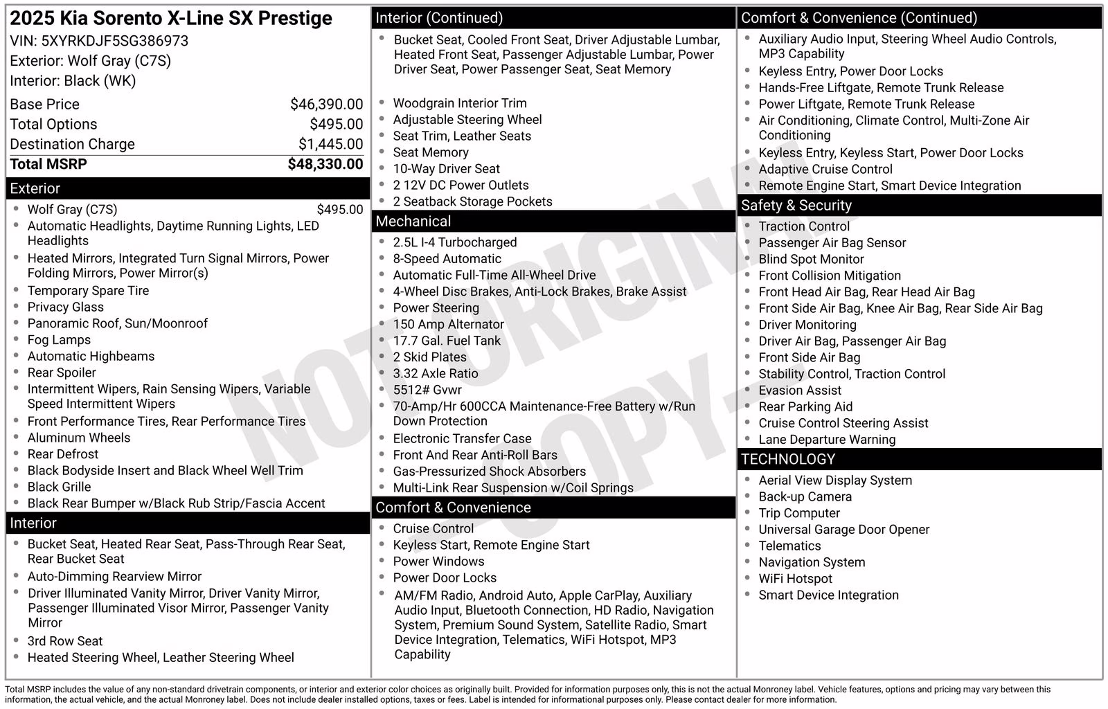 2025 Gray Kia Sorento X-Line SX Prestige AWD SUV