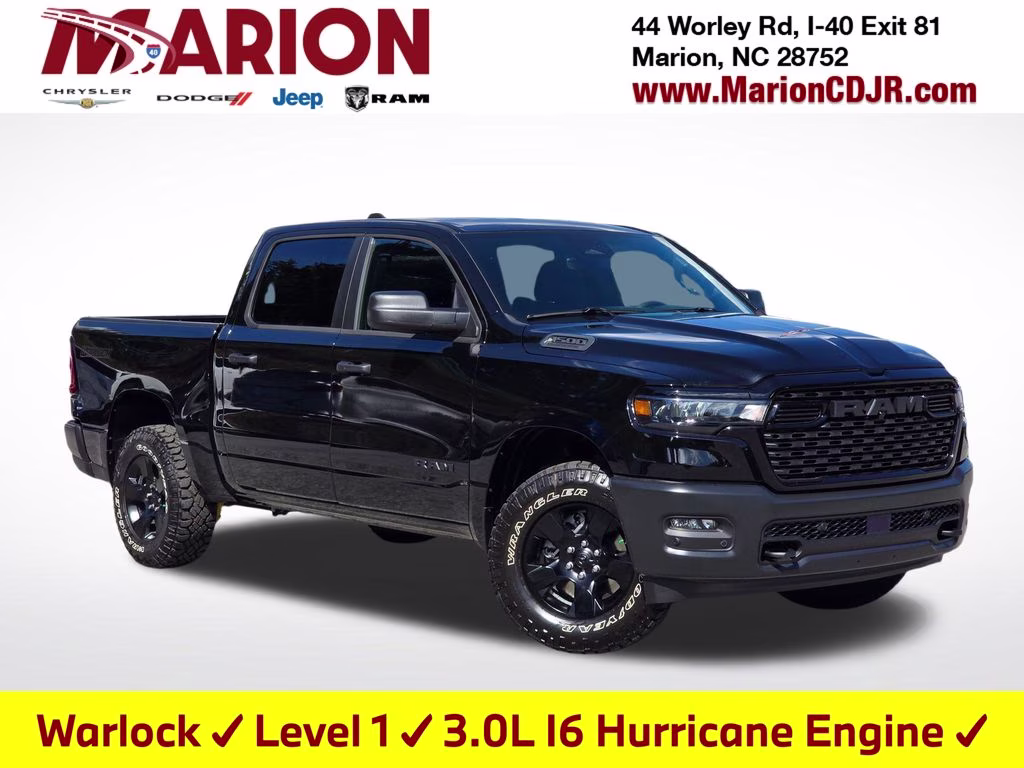 2026 Diamond Black Crystal Pearlcoat Ram 1500 Warlock 4X4 Truck