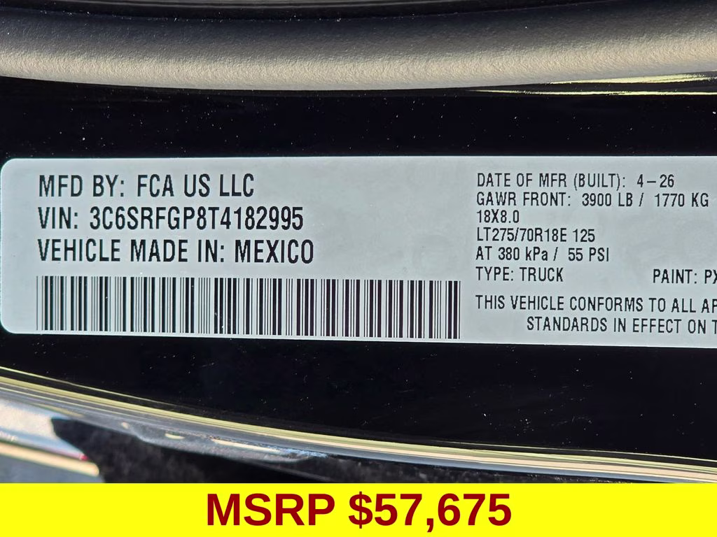 2026 Diamond Black Crystal Pearlcoat Ram 1500 Warlock 4X4 Truck