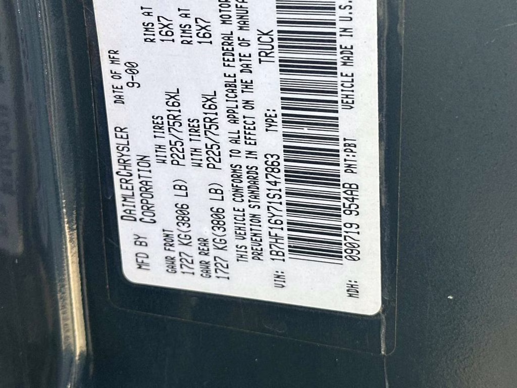 2001 Patriot Blue Pearlcoat Dodge Ram 1500 SLT 4X4 Truck