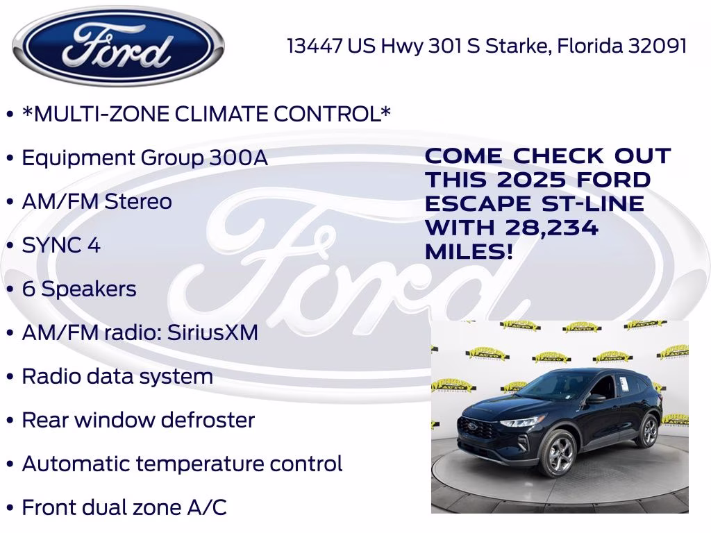 2025 Black Metallic Ford Escape ST-Line AWD SUV
