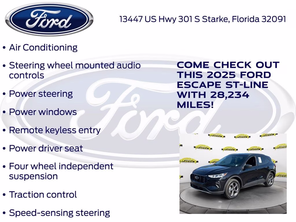 2025 Black Metallic Ford Escape ST-Line AWD SUV