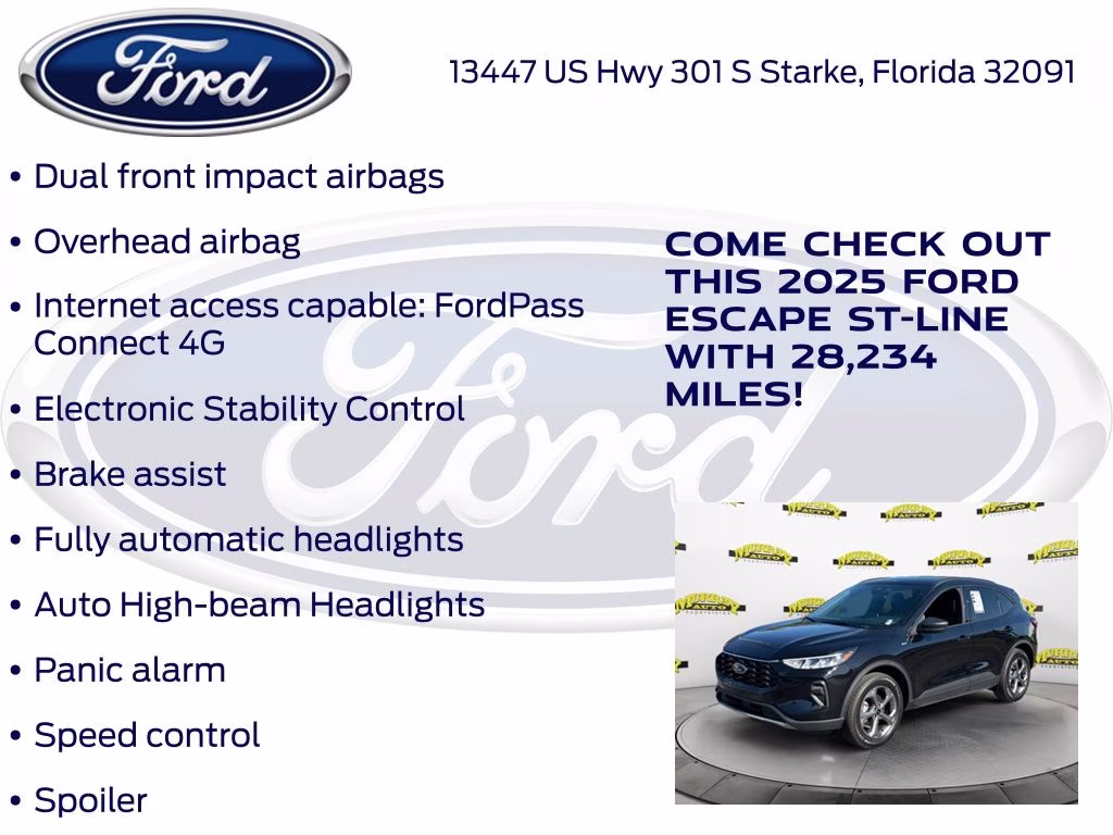 2025 Black Metallic Ford Escape ST-Line AWD SUV
