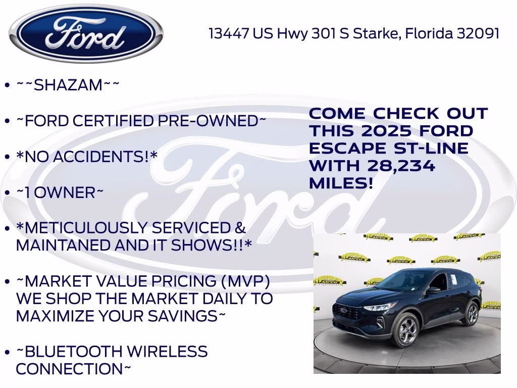 2025 Black Metallic Ford Escape ST-Line AWD SUV