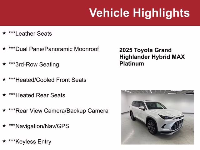2025 Wind Chill Pearl Toyota Grand Highlander Hybrid MAX Platinum AWD SUV