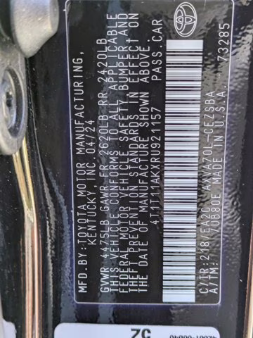 2024 Midnight Black Metallic Toyota Camry SE FWD Sedan