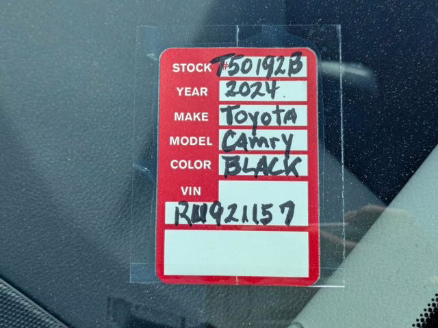 2024 Midnight Black Metallic Toyota Camry SE FWD Sedan