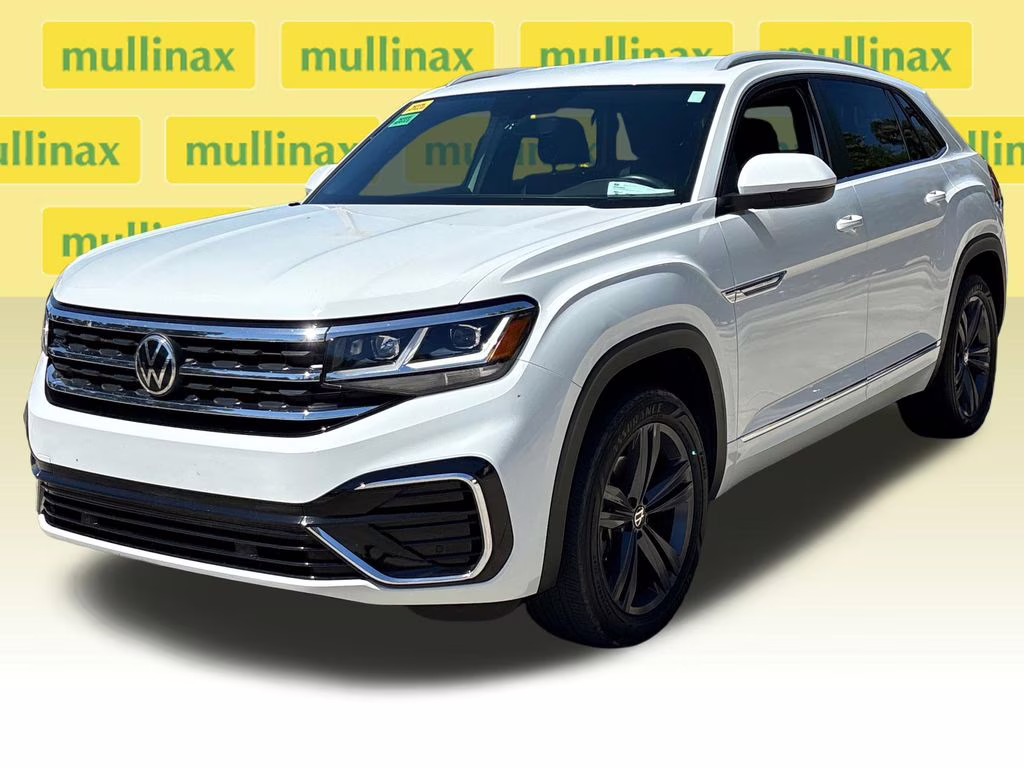 2021 Pure White Volkswagen Atlas Cross Sport 3.6L V6 SE w/Technology R-Line FWD SUV