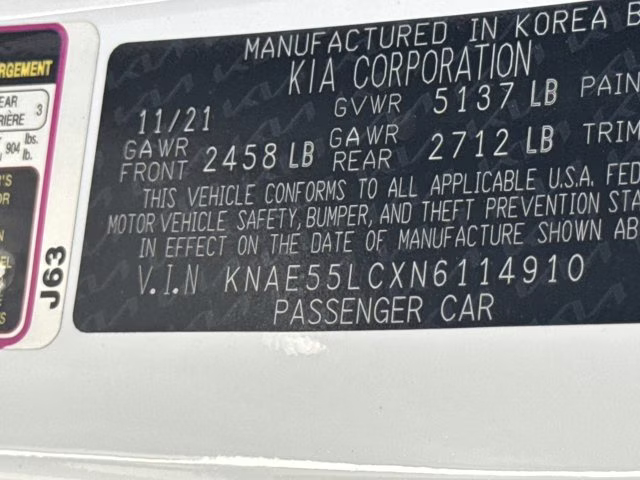 2022 Snow White Pearl Kia Stinger AWD Sedan