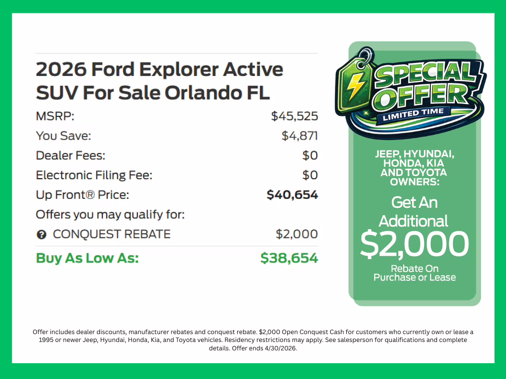 2026 Agate Black Metallic Ford Explorer Active RWD SUV