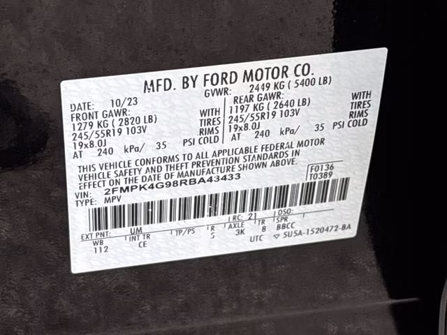 2024 Black Metallic Ford Edge SE AWD SUV