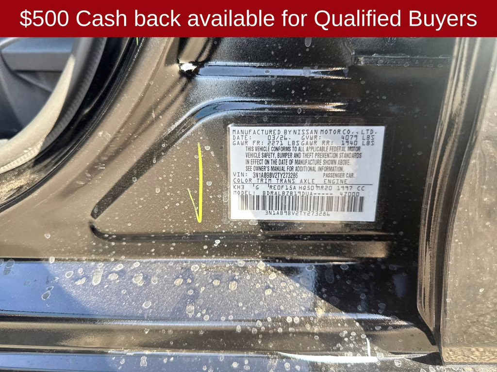 2026 Super Black Nissan Sentra S FWD Sedan