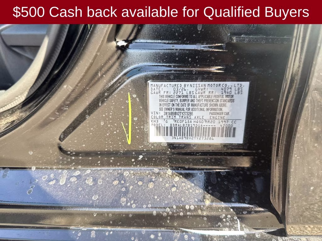 2026 Super Black Nissan Sentra S FWD Sedan