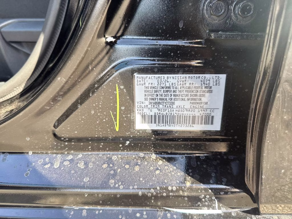 2026 Super Black Nissan Sentra S FWD Sedan