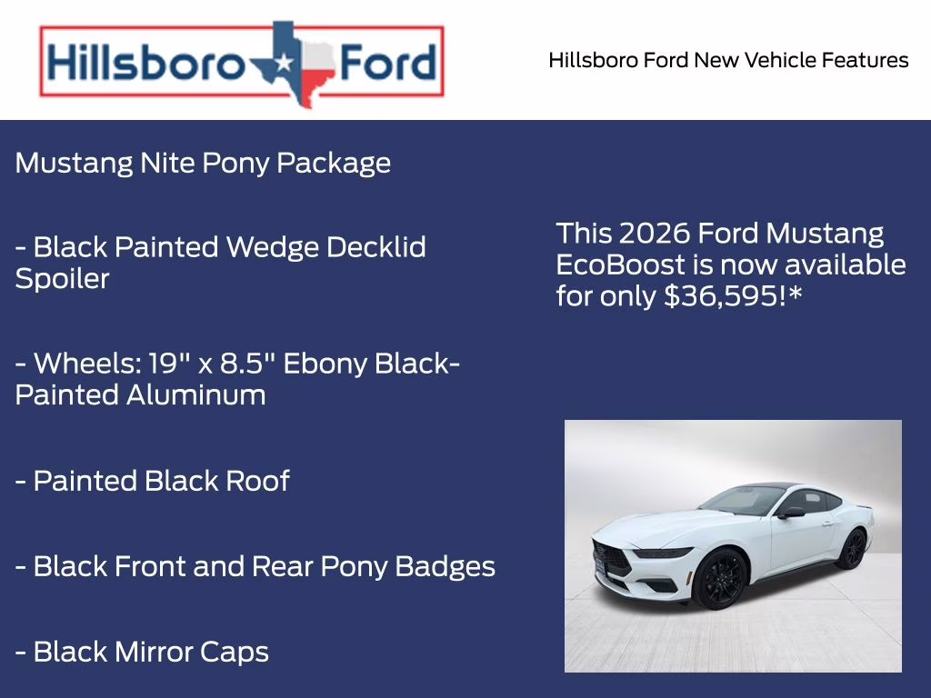 2026 Oxford White Ford Mustang EcoBoost RWD Coupe