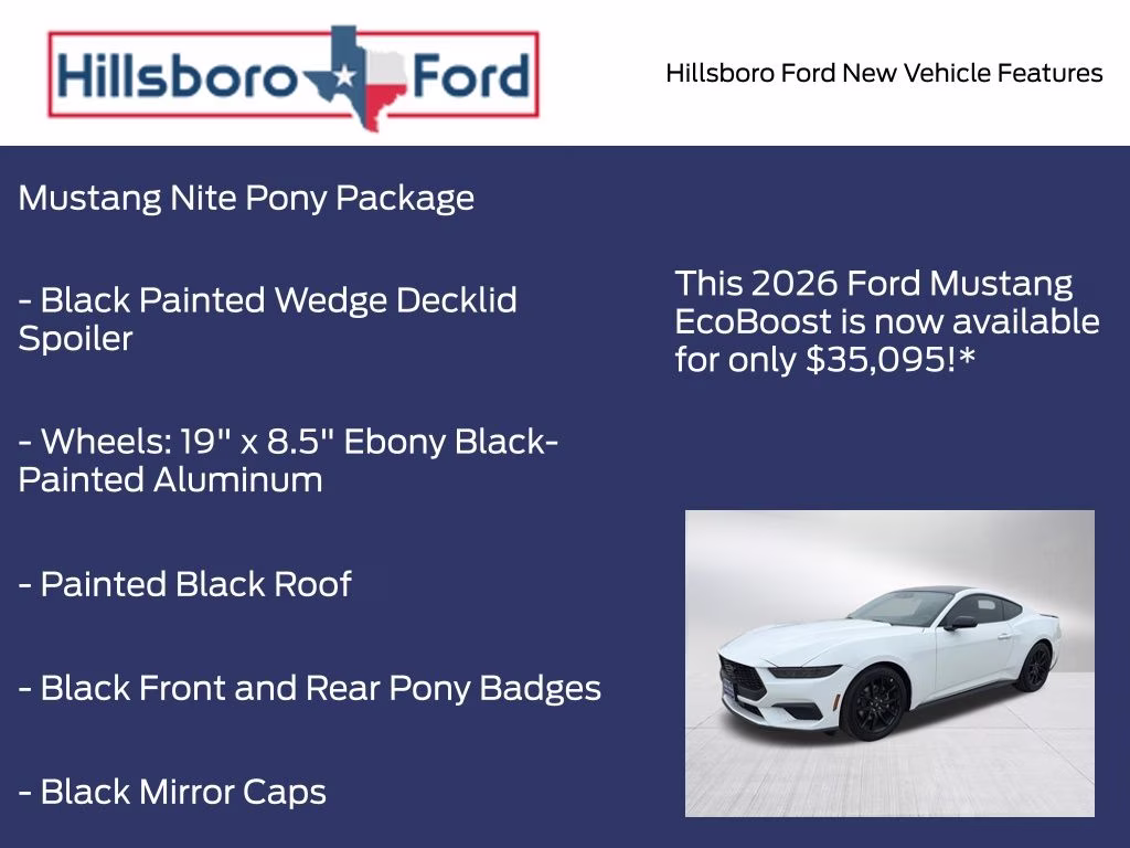 2026 Oxford White Ford Mustang EcoBoost RWD Coupe