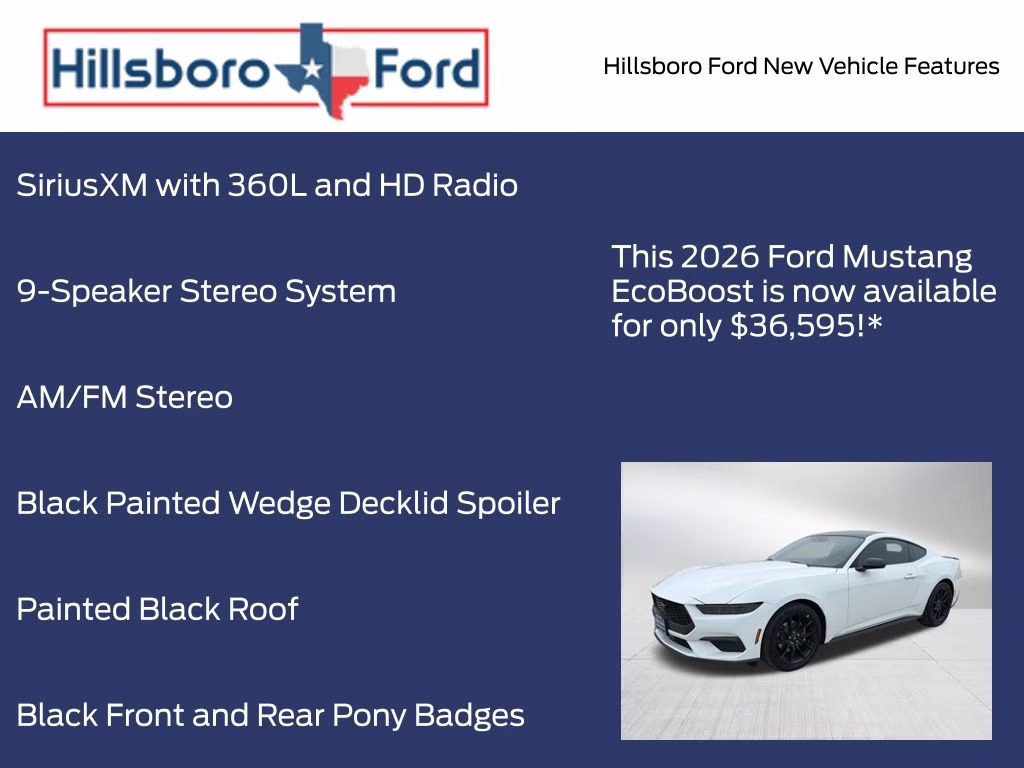2026 Oxford White Ford Mustang EcoBoost RWD Coupe