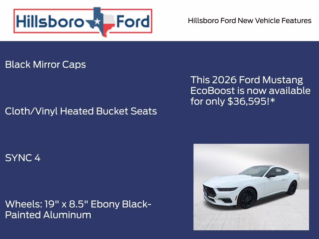 2026 Oxford White Ford Mustang EcoBoost RWD Coupe
