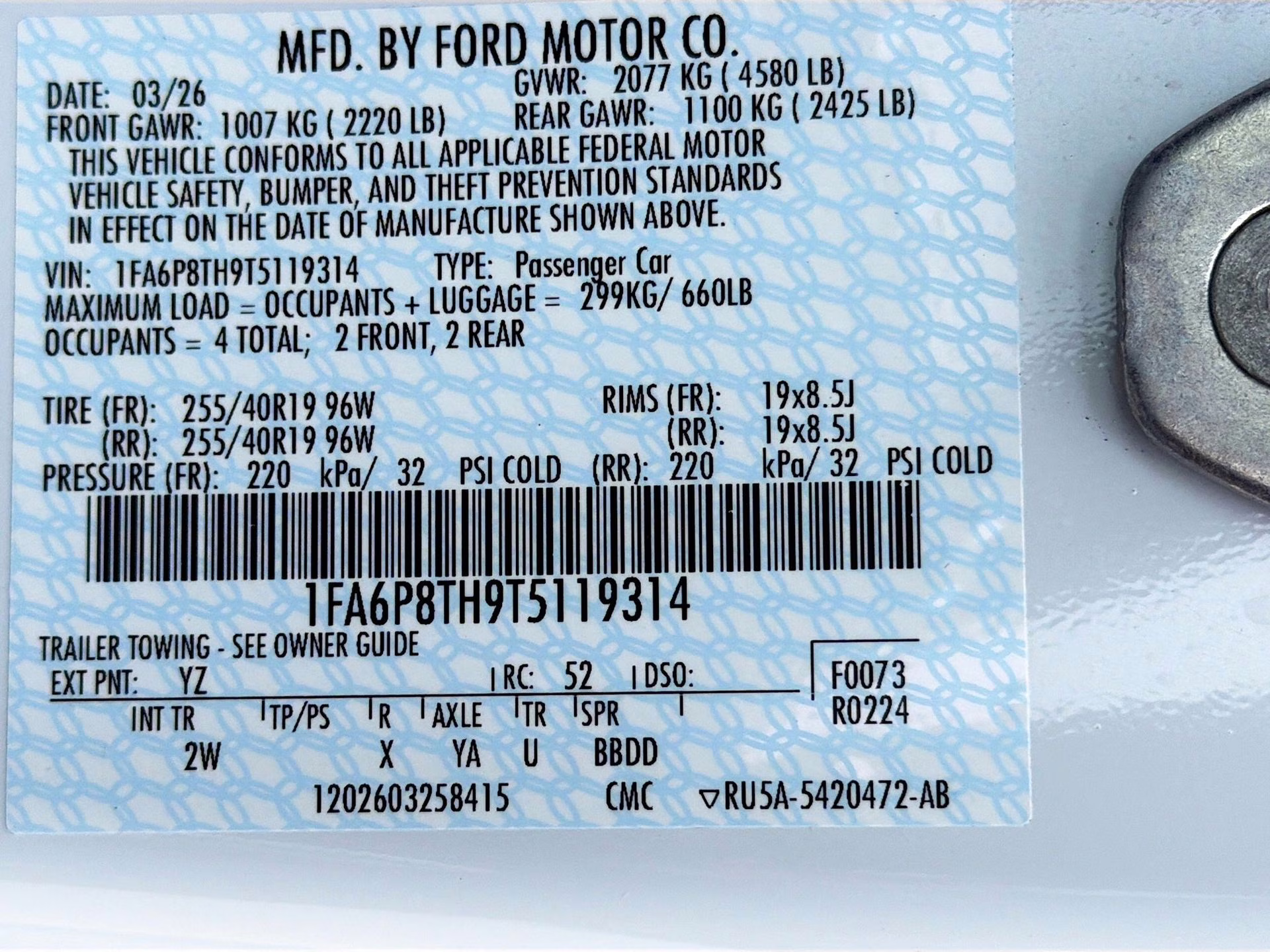 2026 Oxford White Ford Mustang EcoBoost RWD Coupe