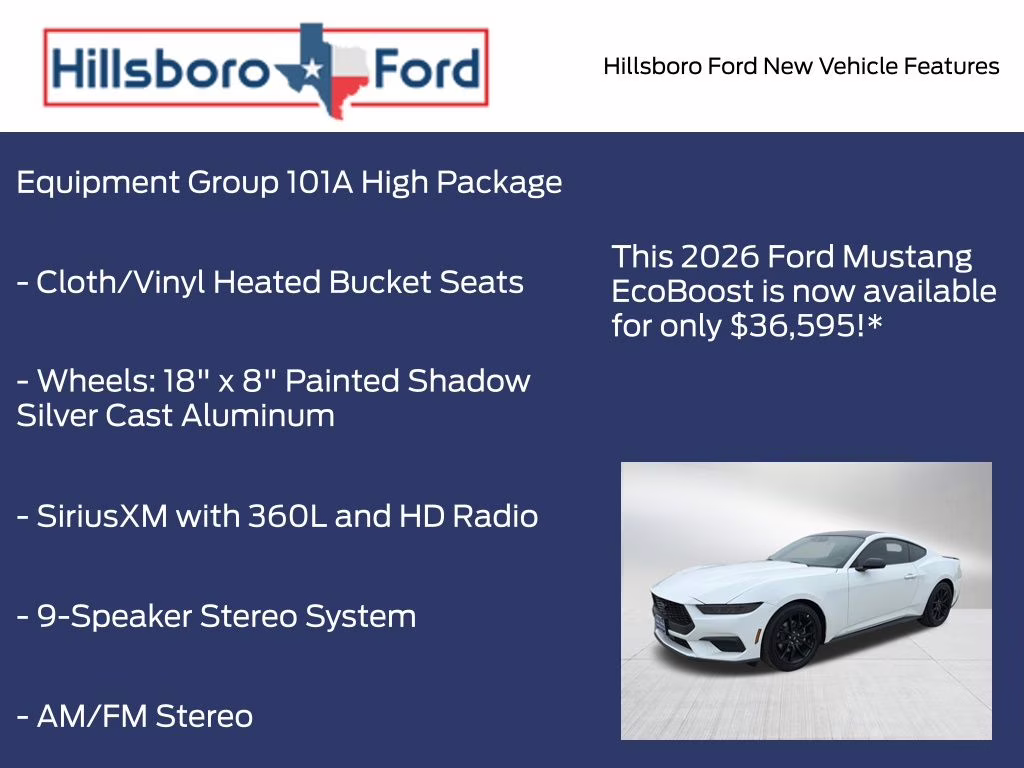 2026 Oxford White Ford Mustang EcoBoost RWD Coupe