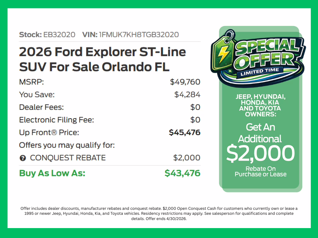 2026 Agate Black Metallic Ford Explorer ST-Line RWD SUV