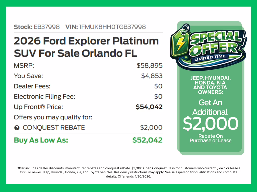 2026 Carbonized Gray Metallic Ford Explorer Platinum 4X4 SUV