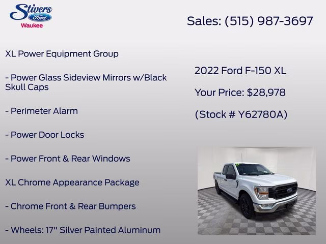 2022 Oxford White Ford F-150 XL 4X4 Truck