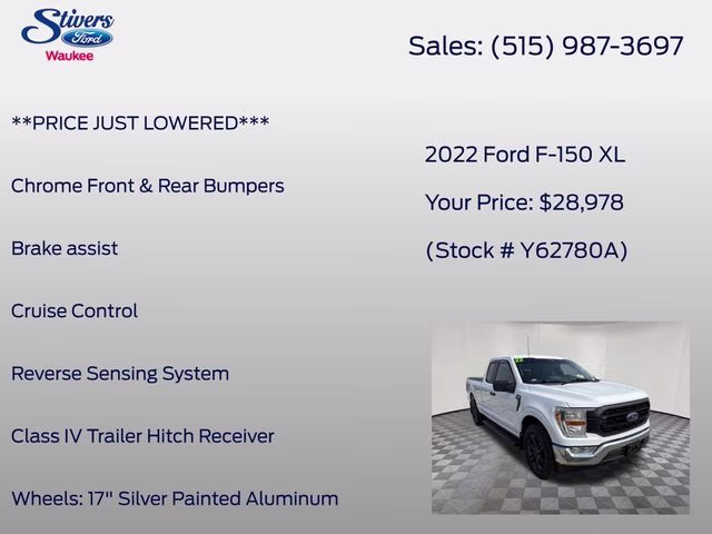 2022 Oxford White Ford F-150 XL 4X4 Truck