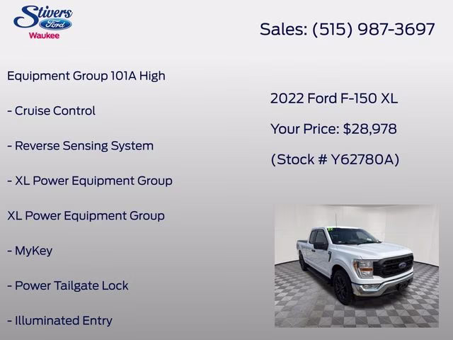 2022 Oxford White Ford F-150 XL 4X4 Truck