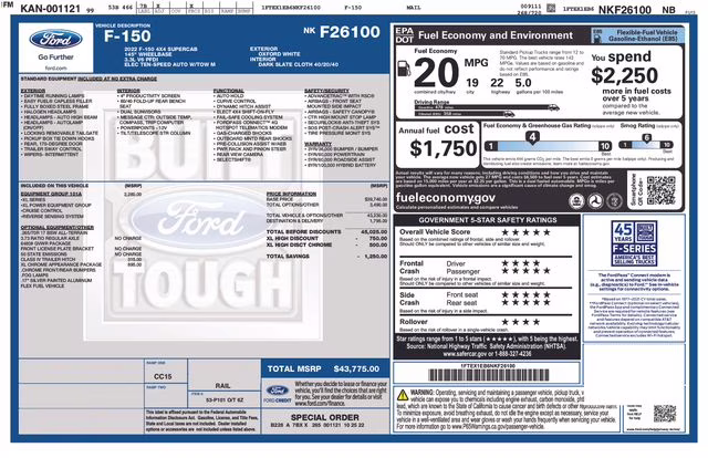 2022 Oxford White Ford F-150 XL 4X4 Truck